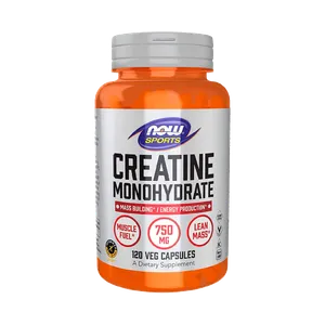 Monohidrato de Creatina Now Foods 750mg 120 Cápsulas Vegetales